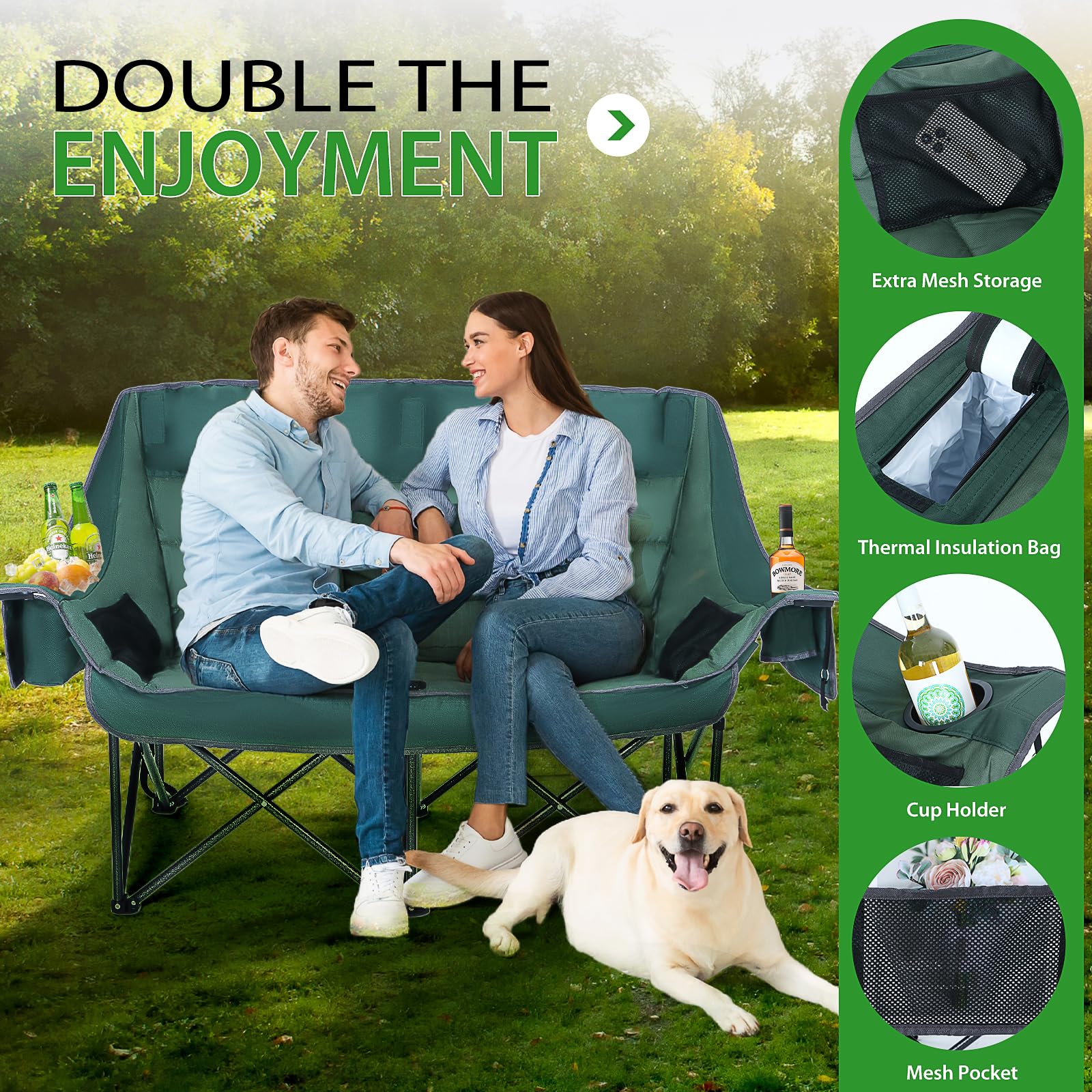 Nice C camping chair with cooler bag ready for picnics and tailgates