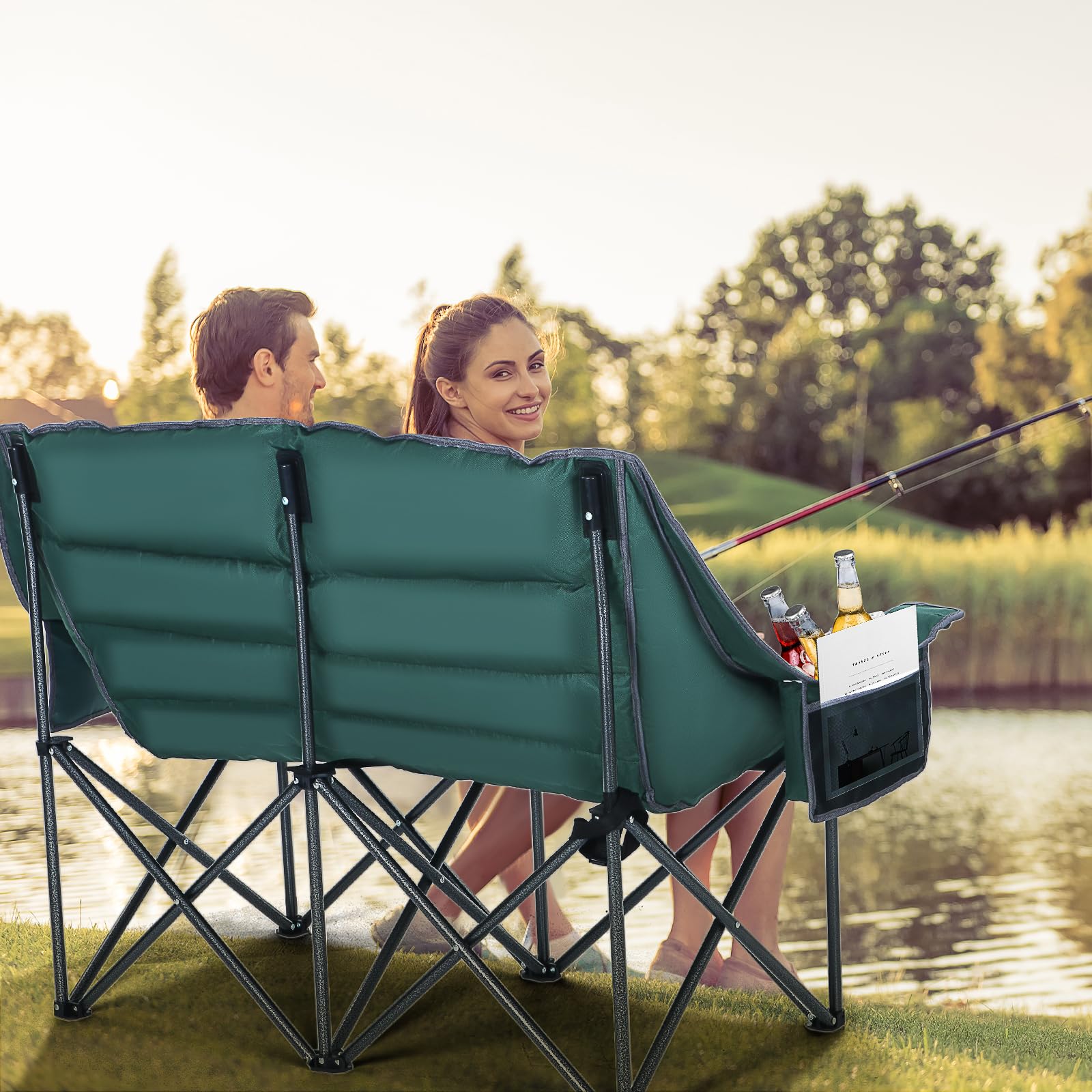 Nice C oversized loveseat with a sturdy powder-coated steel frame