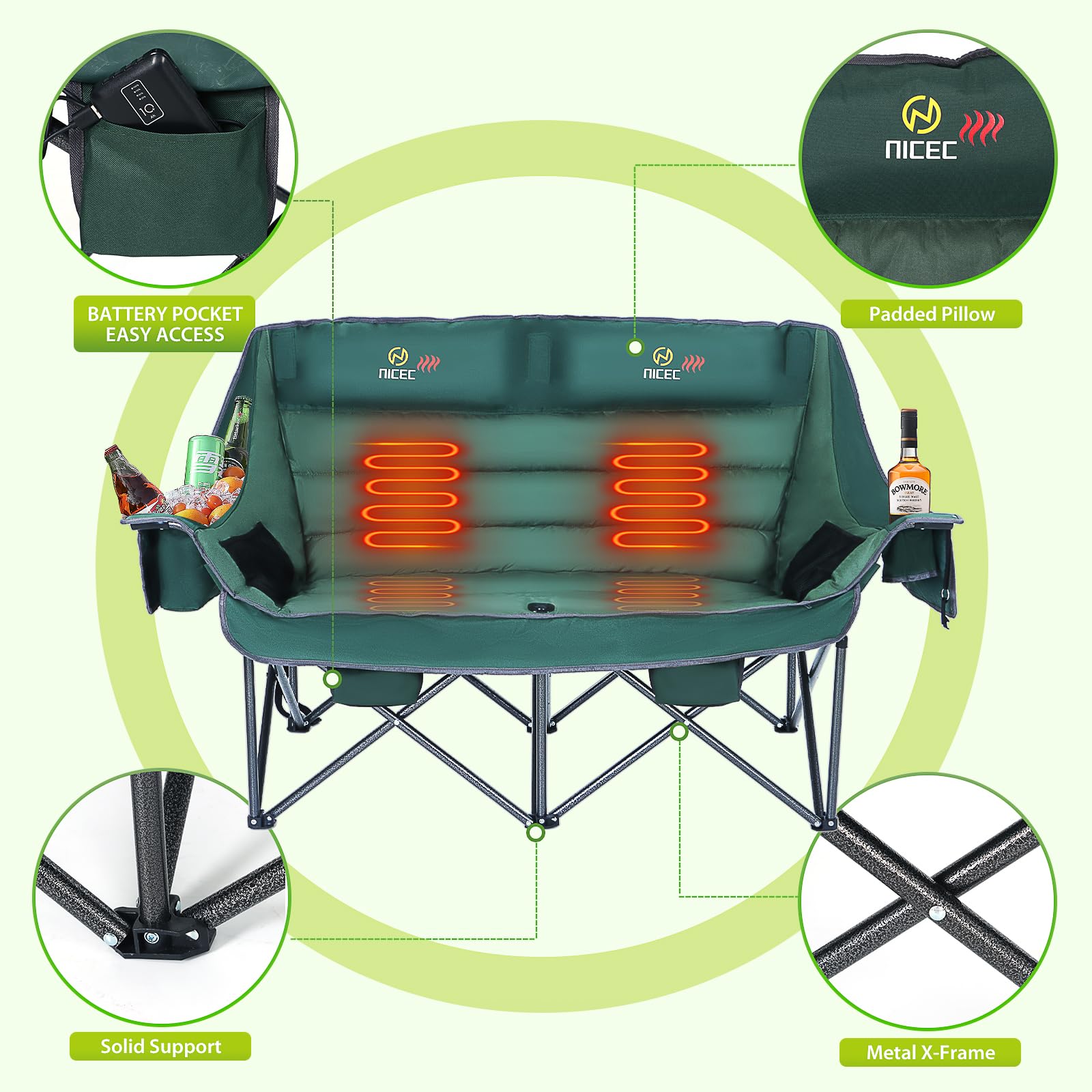Nice C green outdoor chair in use during a relaxed outdoor moment.