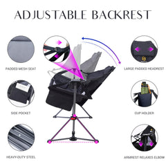 Nice C hammock camping chair cup-holder keeps drinks within reach.