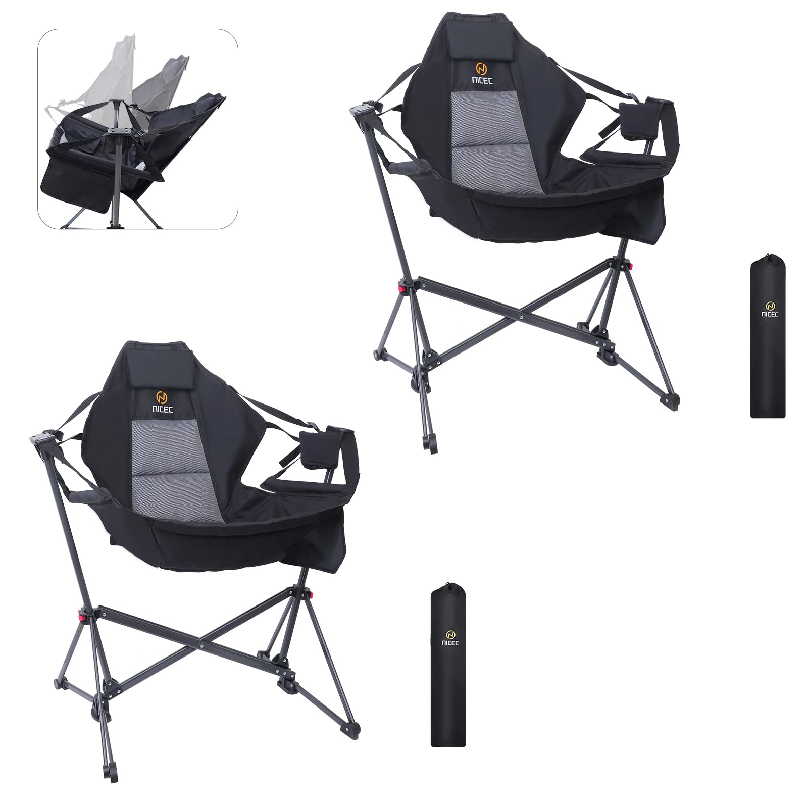 Nice C hammock camping chair folded-compact for easy transport and storage.