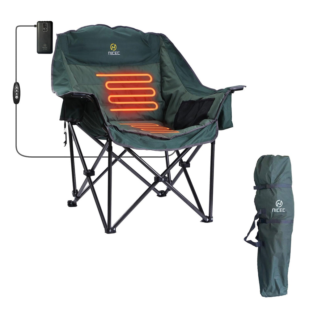 Nice C heated camping chair with battery pack for chilly evenings outdoors