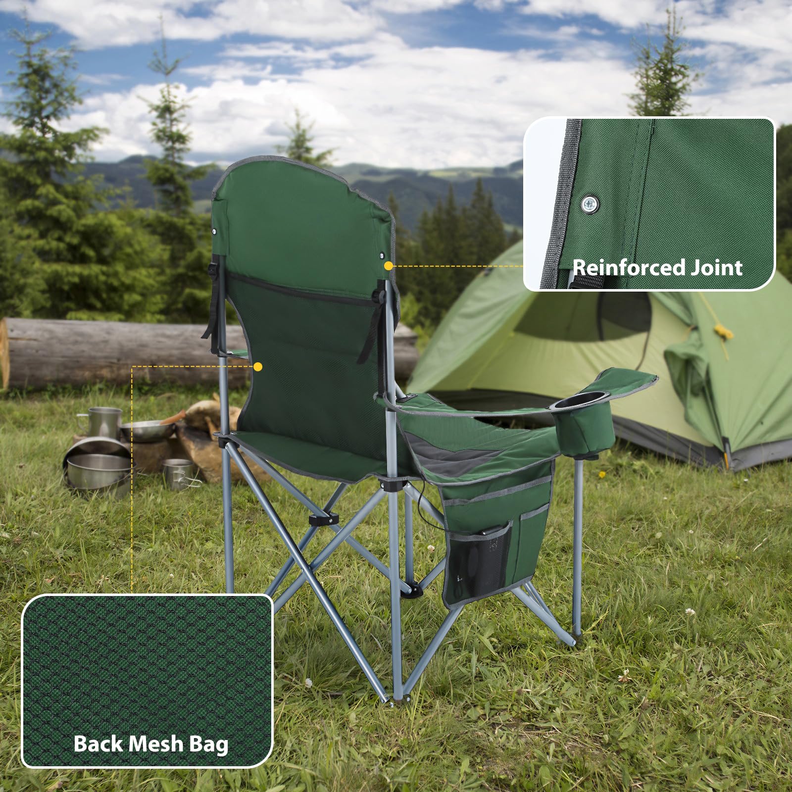 Nice C chair heavy-duty alloy frame supports up to 400 lbs.