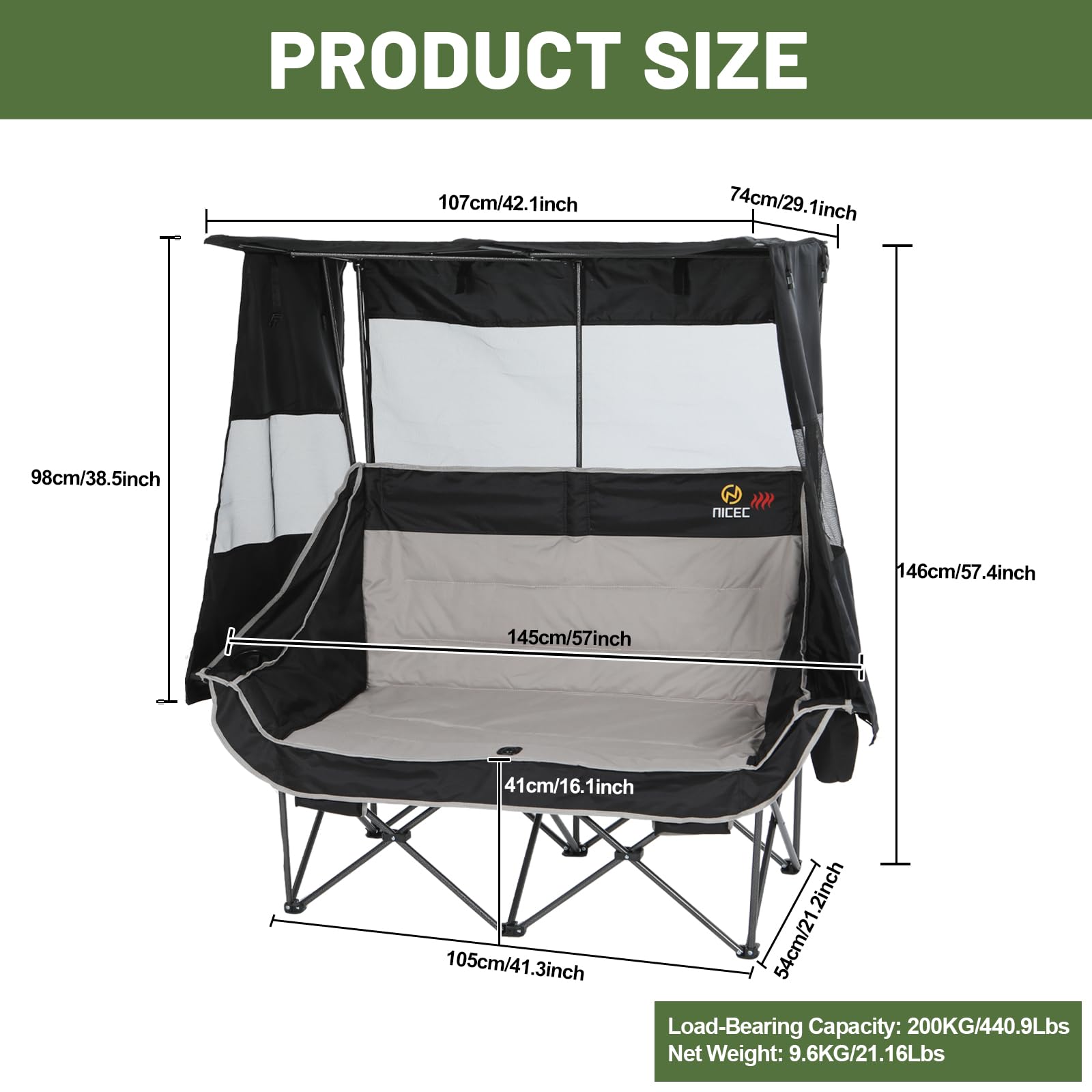Nice C heated seat and backrest with USB power bank offer personalized warmth on chilly nights.