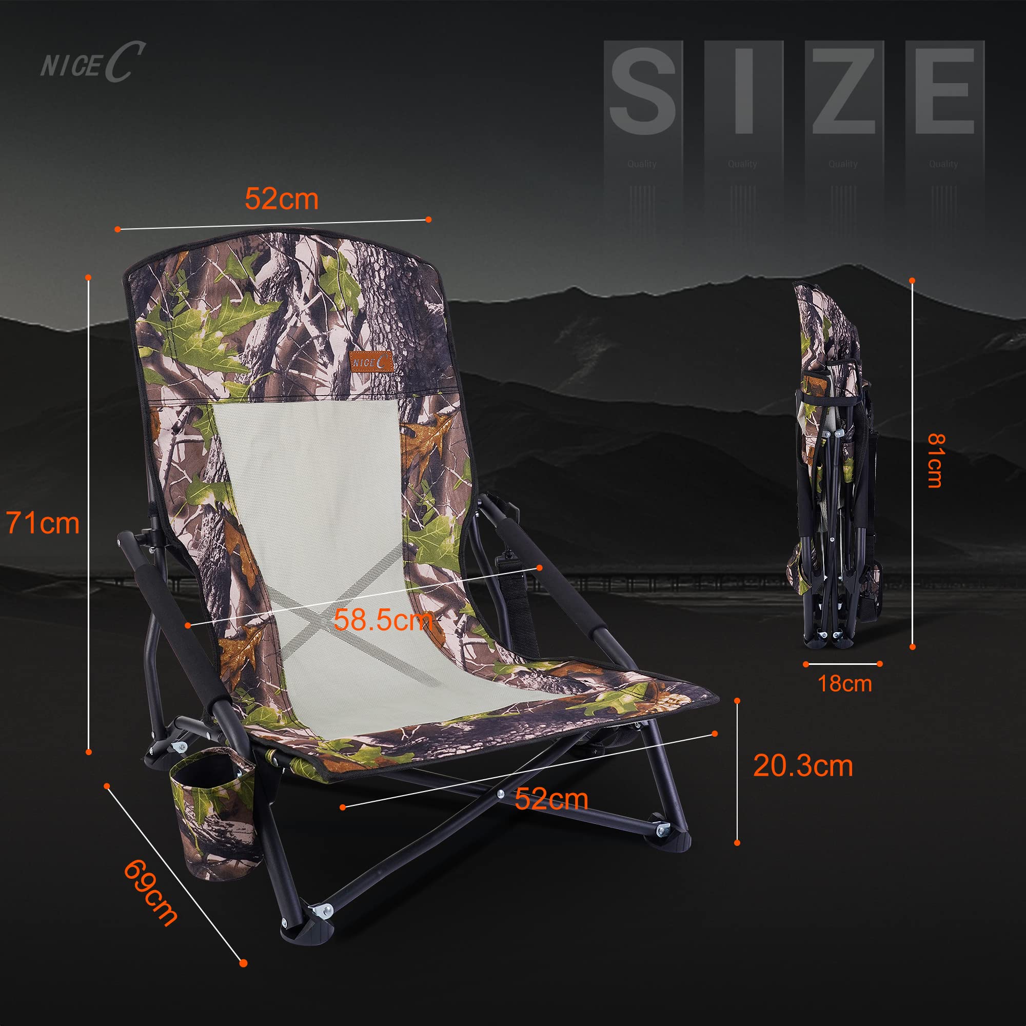 Nice C hunting chair arm cushions for comfortable resting during hunts.