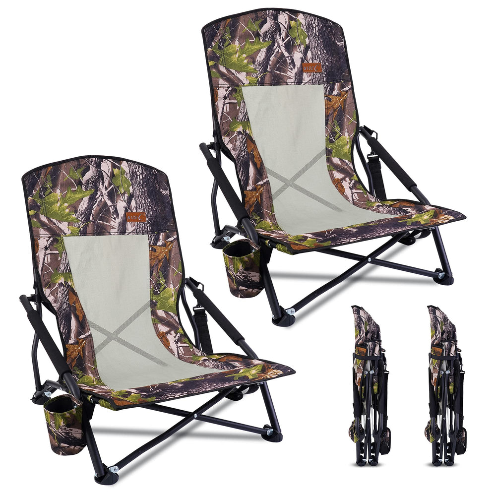 Nice C hunting chair foldable frame for quick outdoor setup.