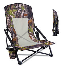 Nice C hunting chair side view shows sturdy steel frame for long days afield
