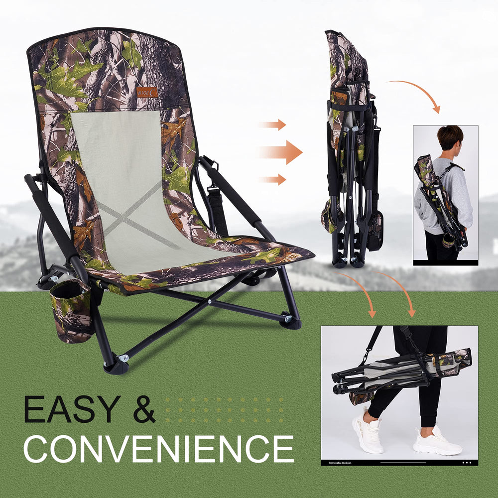 Nice C hunting chair steel frame and durable fabric explain heavy-duty reliability