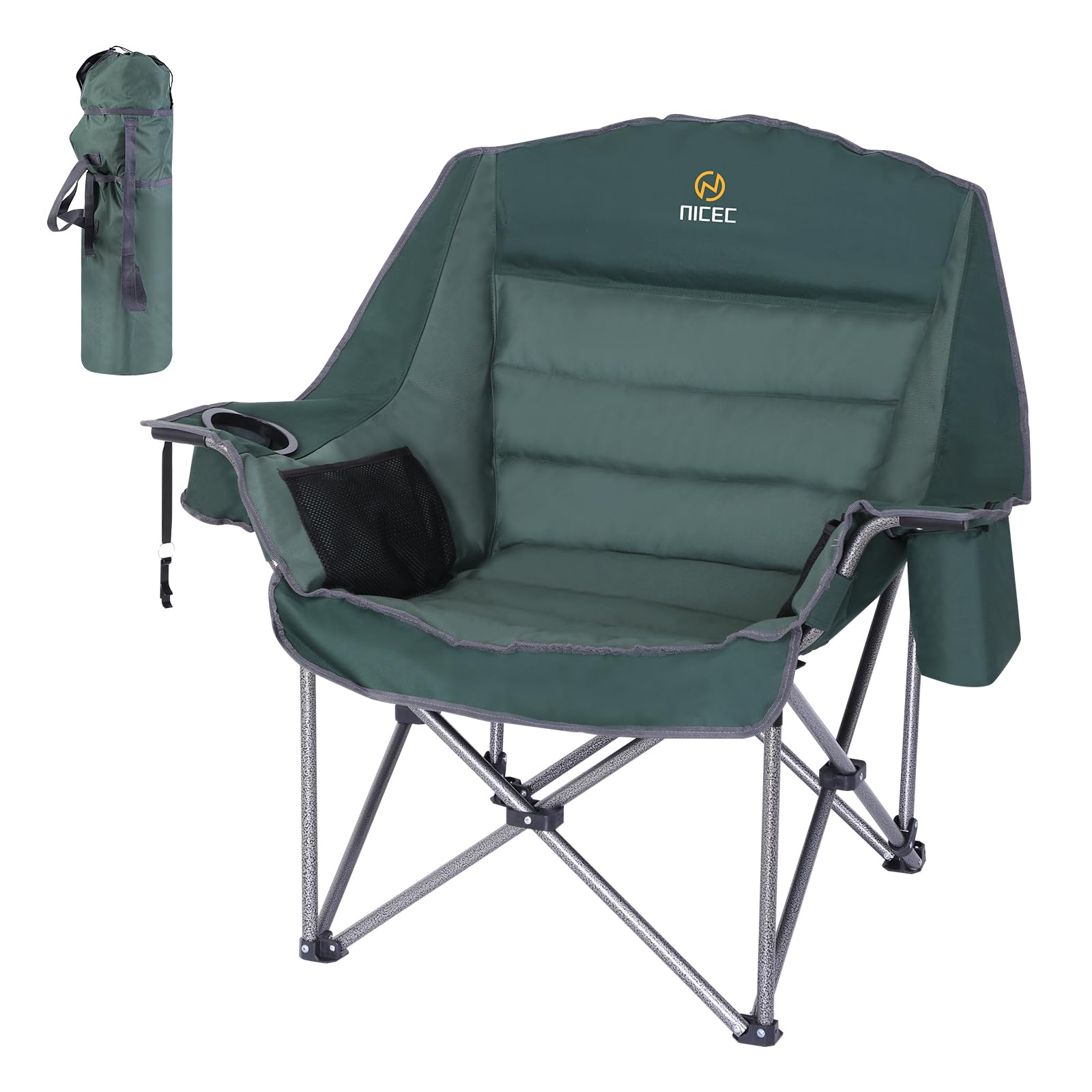 Nice C oversized XL padded camping chair seat offers spacious comfort outdoors.