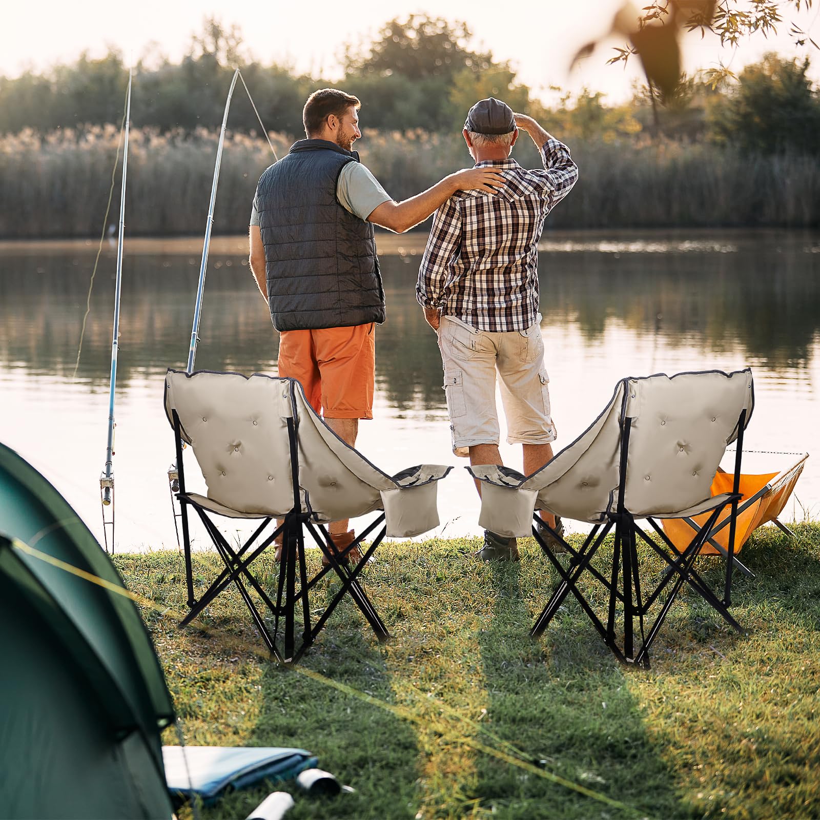 Nice C padded camping chair carry bag highlights easy transport and quick setup.