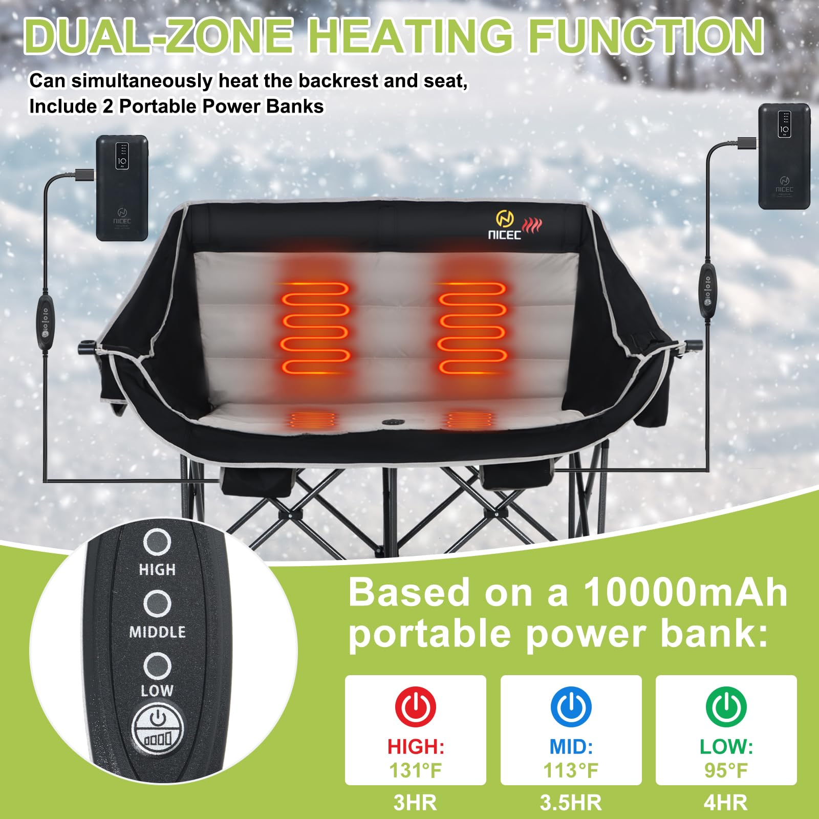 Nice C padded comfort and foldable design enable quick setup.