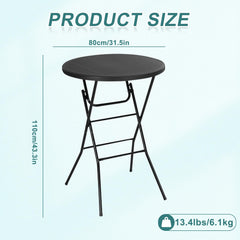 Nice C plastic high-top round table with detachable legs for versatile transport