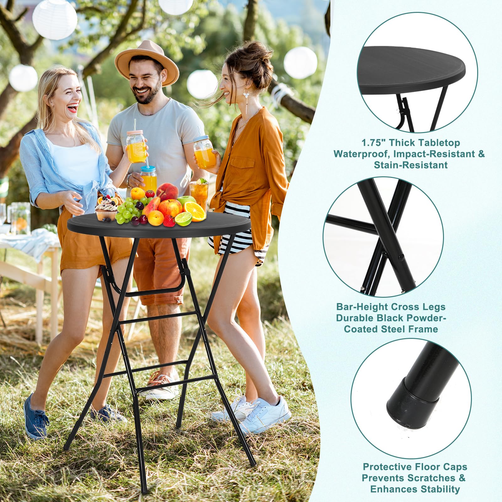 Nice C portable round table is easy to carry between venues for events