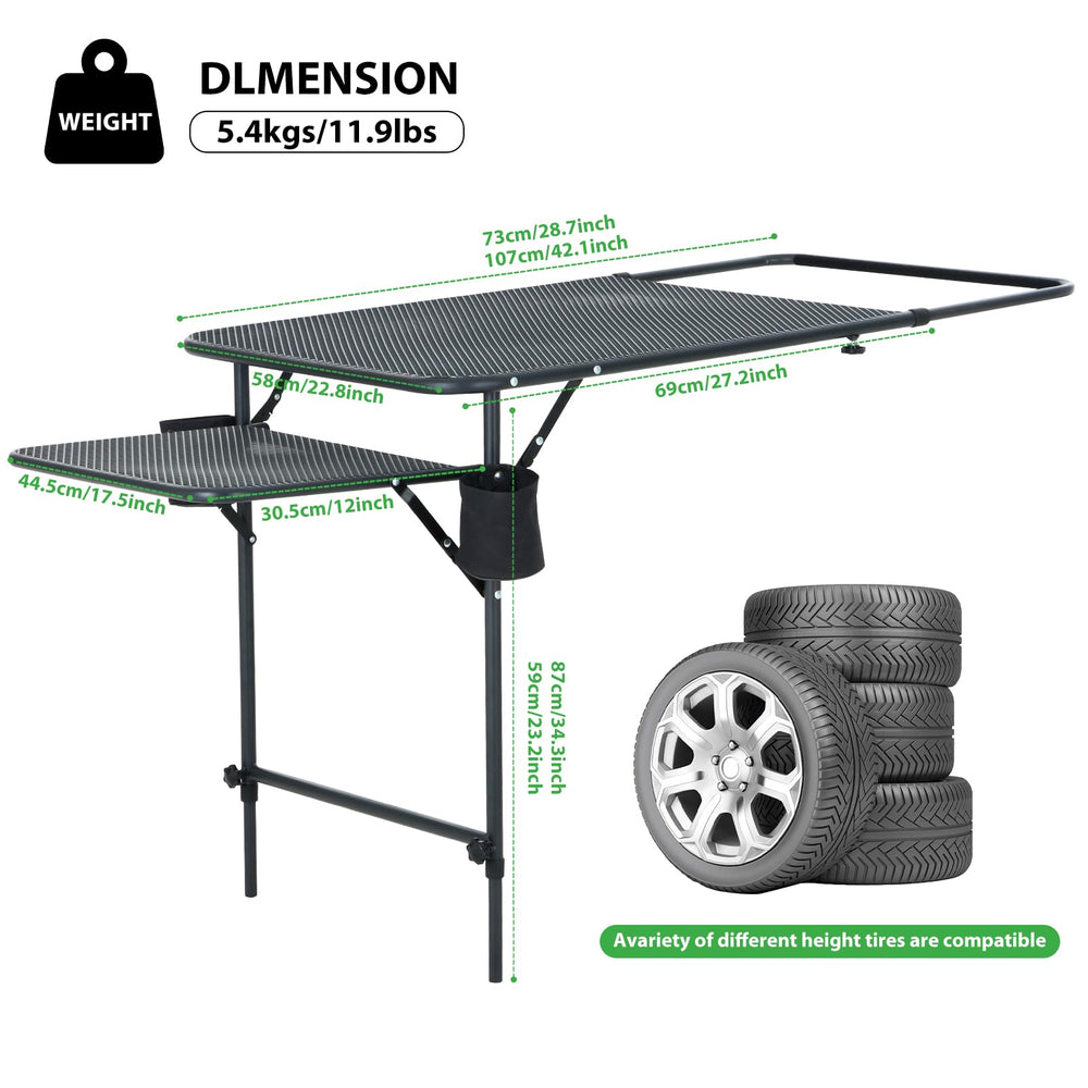 Nice C Tailgate Table built-in cupholders keep drinks within reach