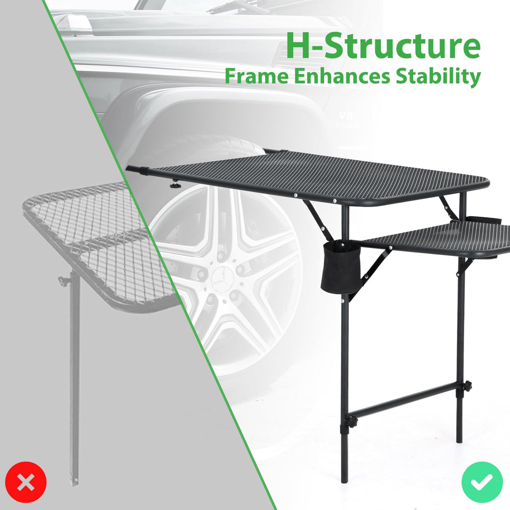 Nice C Tailgate Table delivers durable stability for outdoor use