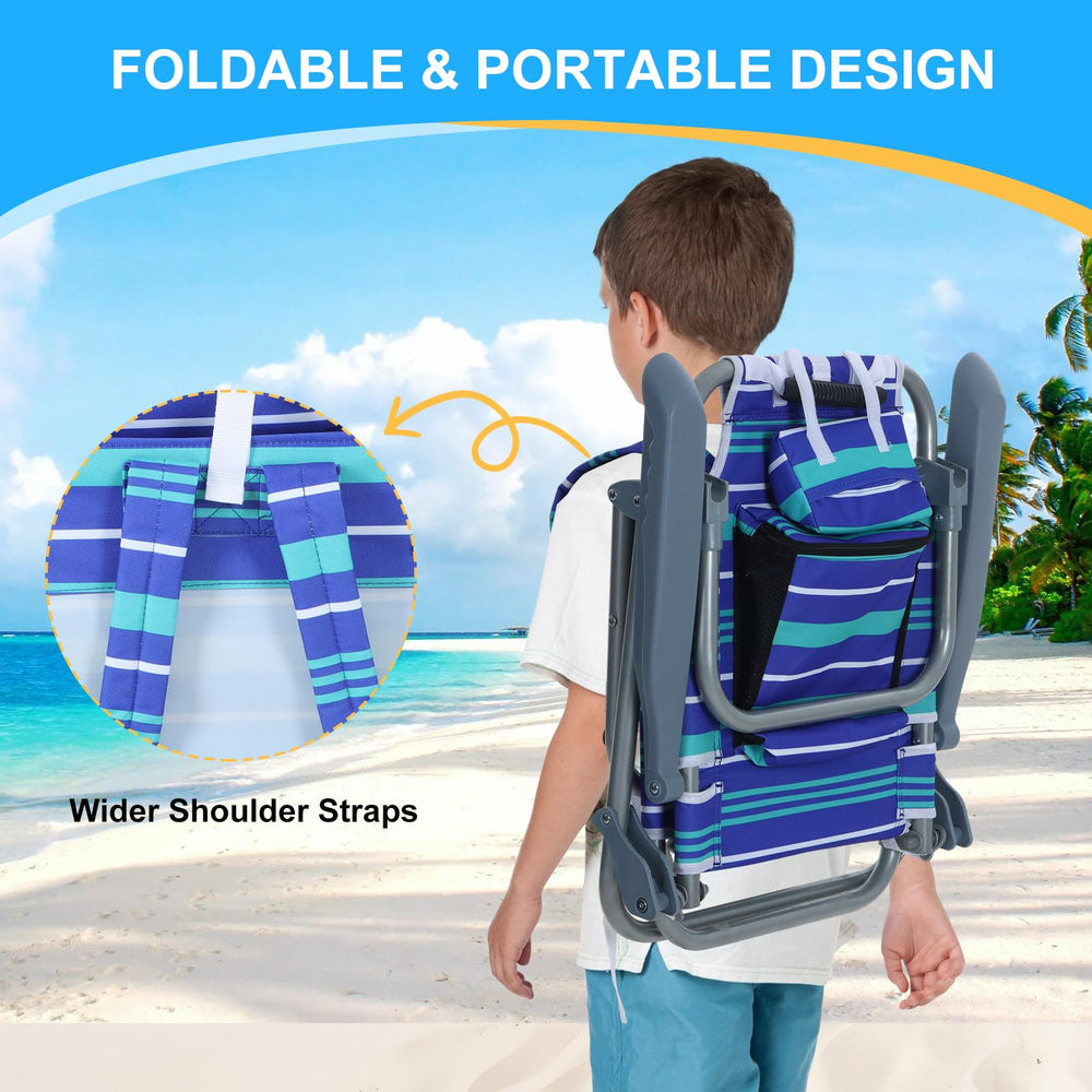 Nice C chair includes storage pocket and cup holder for toys and drinks.