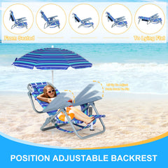 Nice C chair with tilted umbrella provides adjustable shade for sunny beach days.