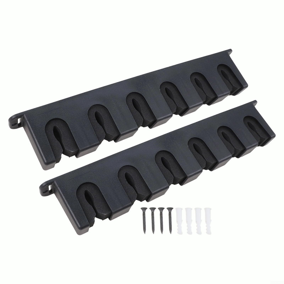 Niceminiwall horizontal rod holder mounted on wall showing six-rod capacity.