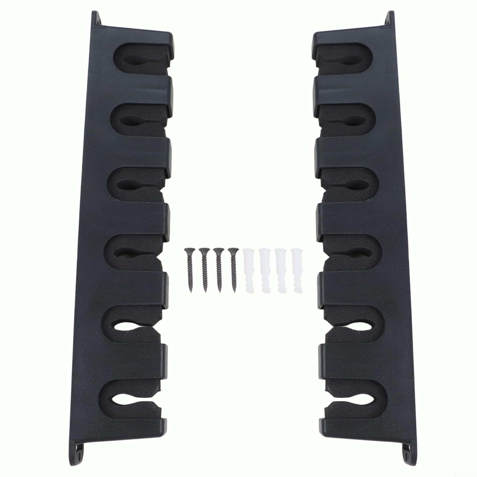 Niceminiwall six-rod capacity display on a sturdy wall rack.