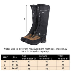 NICENEEDED Leg Gaiters with adjustable elastic top band for a secure, comfortable fit.