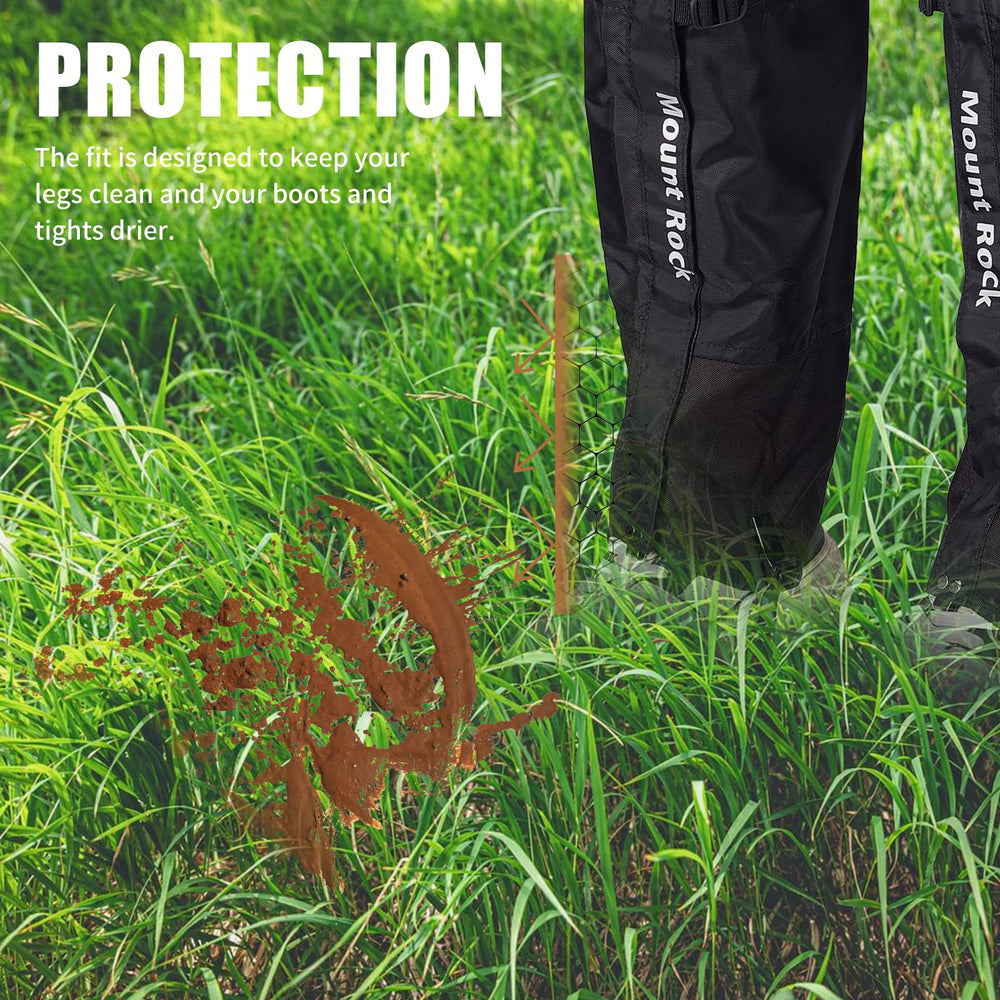 NICENEEDED Leg Gaiters highlight breathable mesh panel for airflow and comfort.