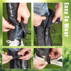 NICENEEDED Leg Gaiters show foot straps and bottom snaps for quick securing.