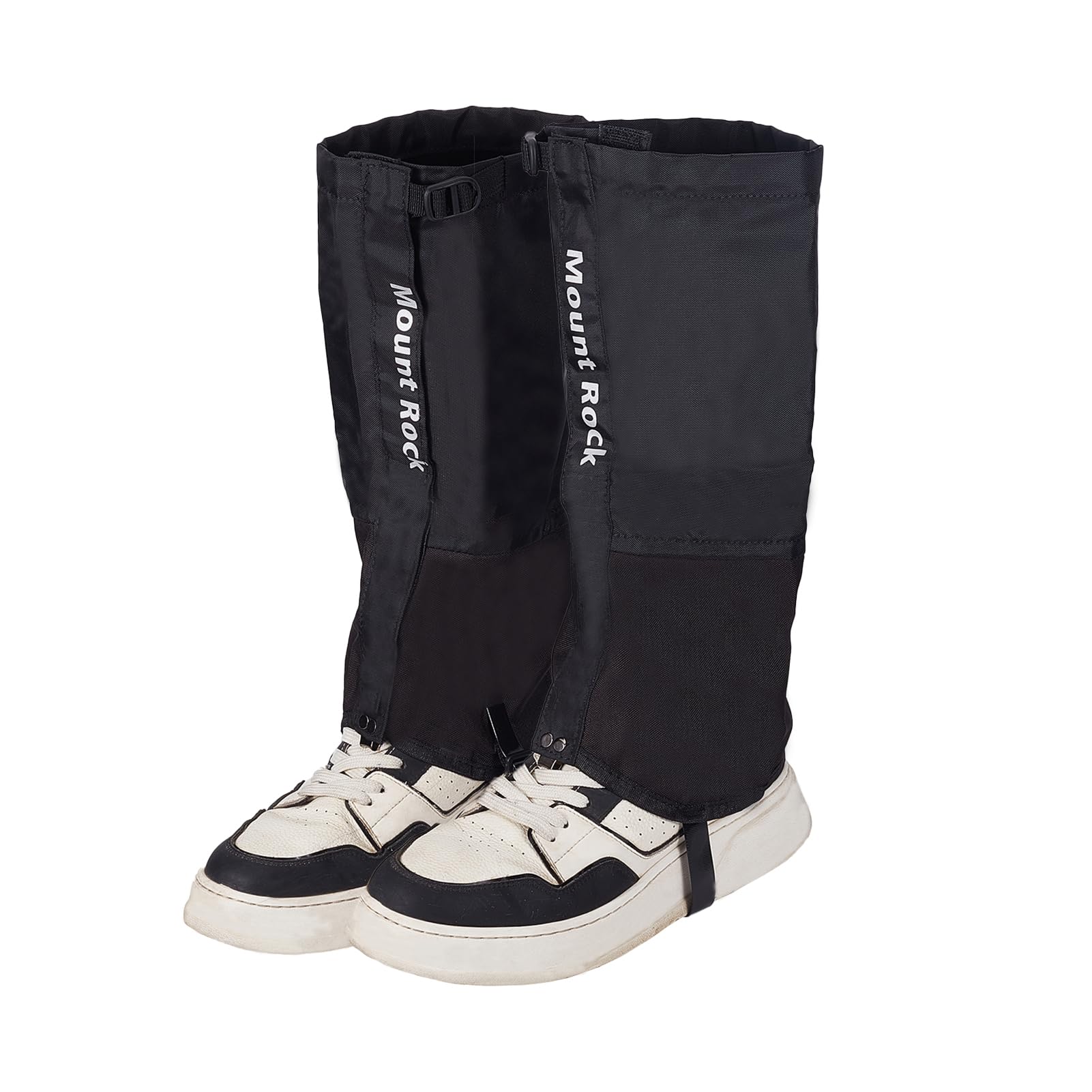 NICENEEDED Trimmer Brush Leg Gaiters show the adjustable elastic top strap for secure fit.