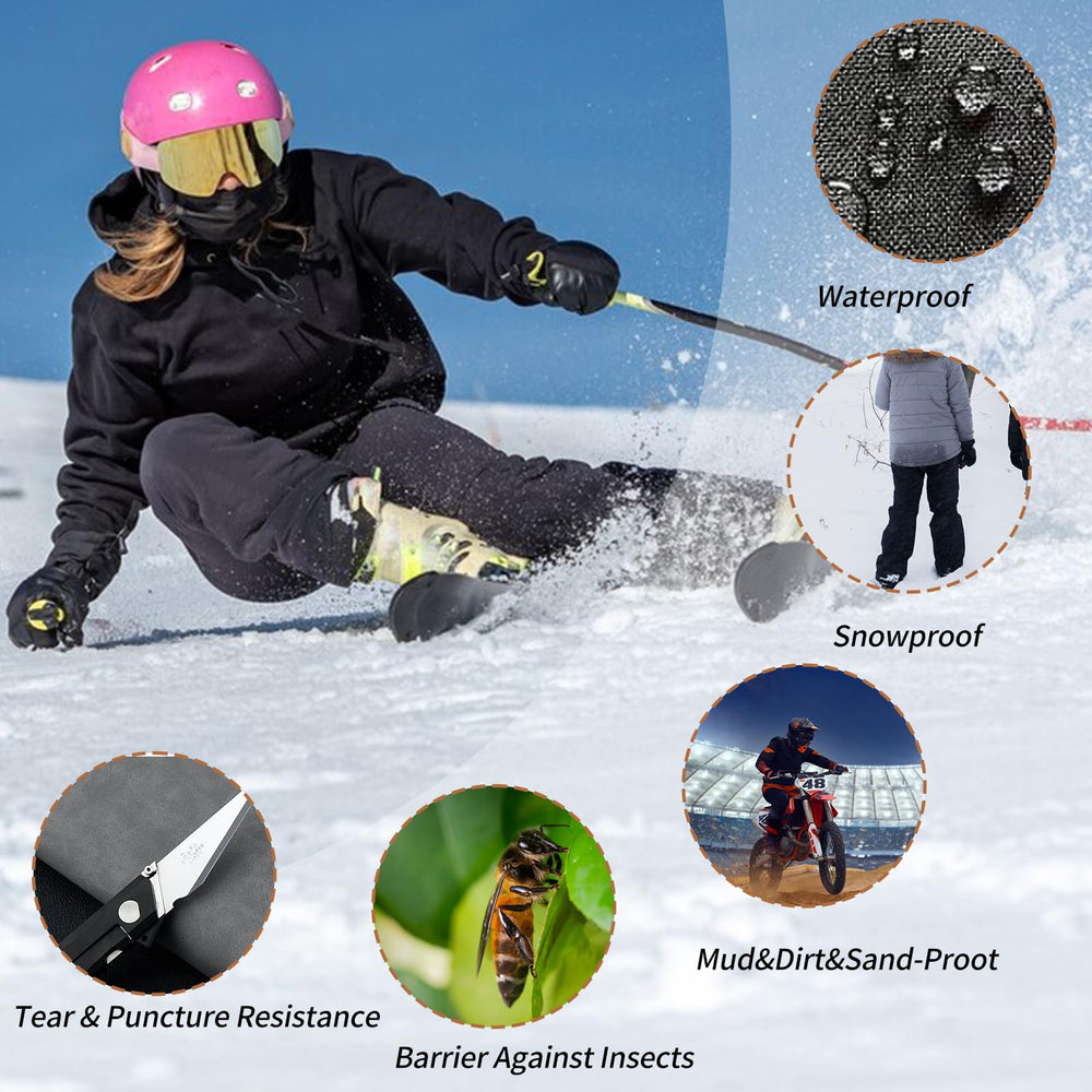NICENEEDED Trimmer Brush Leg Gaiters used outdoors during hiking.