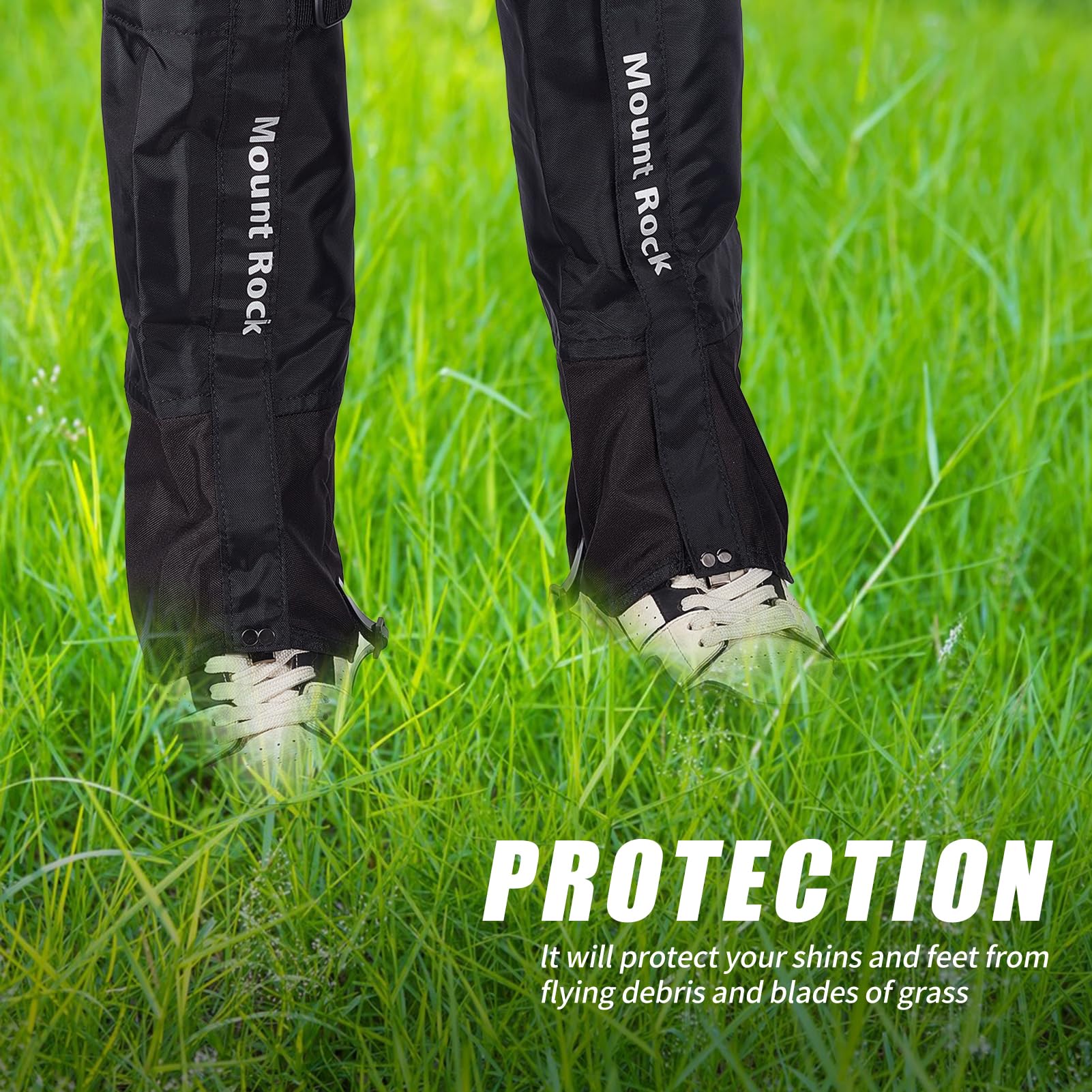 NICENEEDED Yard Work Leg Protection blocks moisture and debris from clothing.