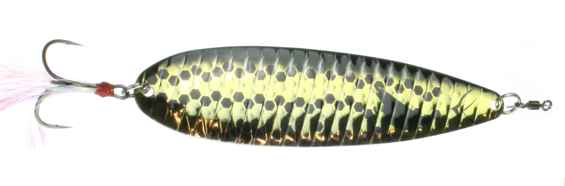 Nichols Lures Ben Parker Magnum Flutter Spoon in sand bass finish for long casts and open-water versatility.