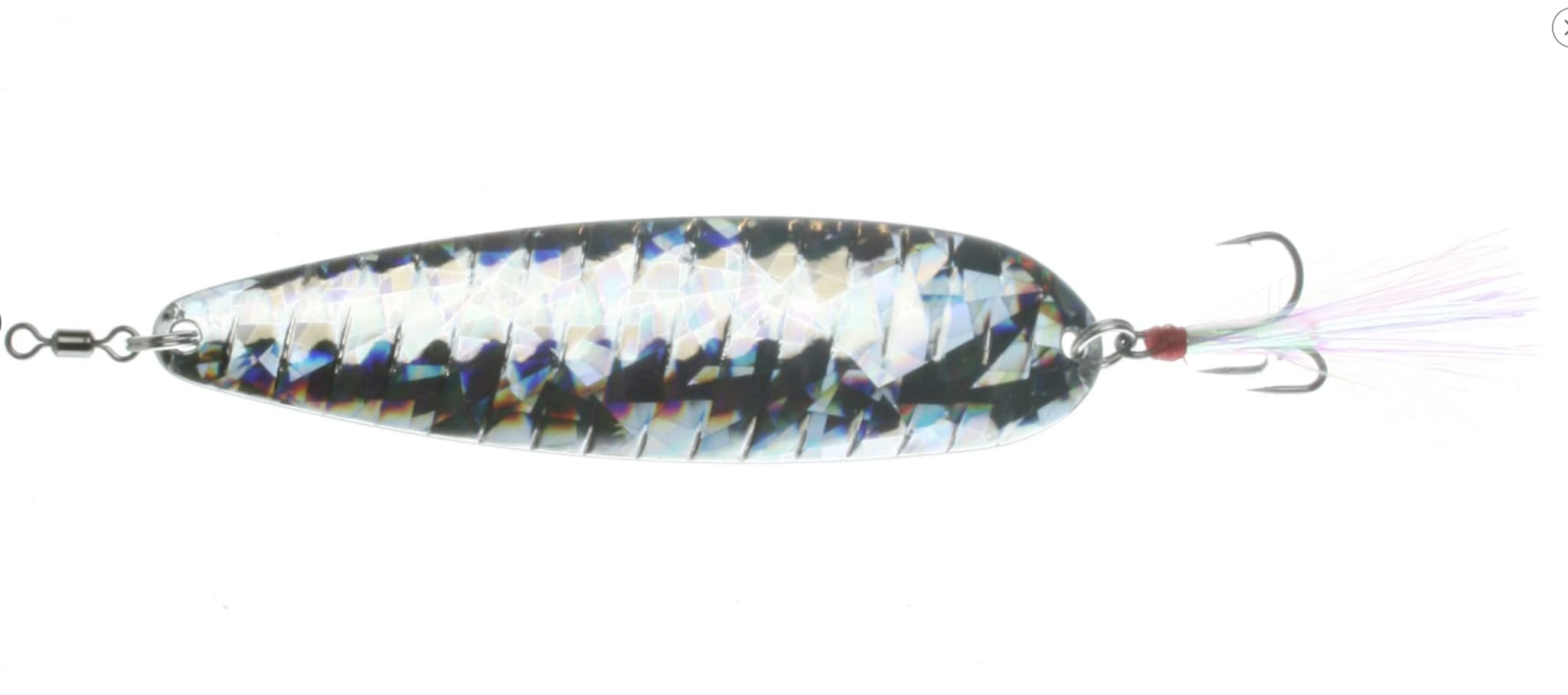 Nichols Lures FS8-118 Lake Fork Flutter Spoon close-up with sharp trebles for reliable hookups