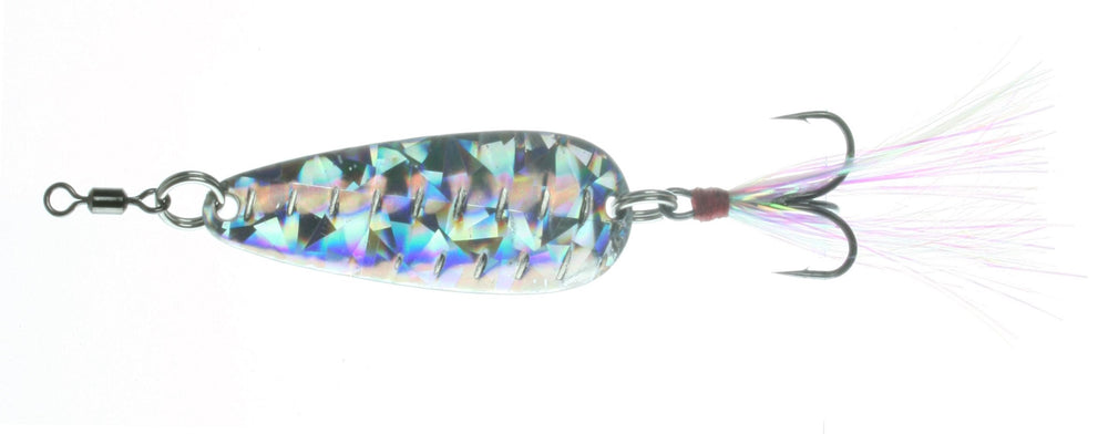Nichols Lures Mojo Flutter Spoon Shatter Glass Silver to attract trophy bass