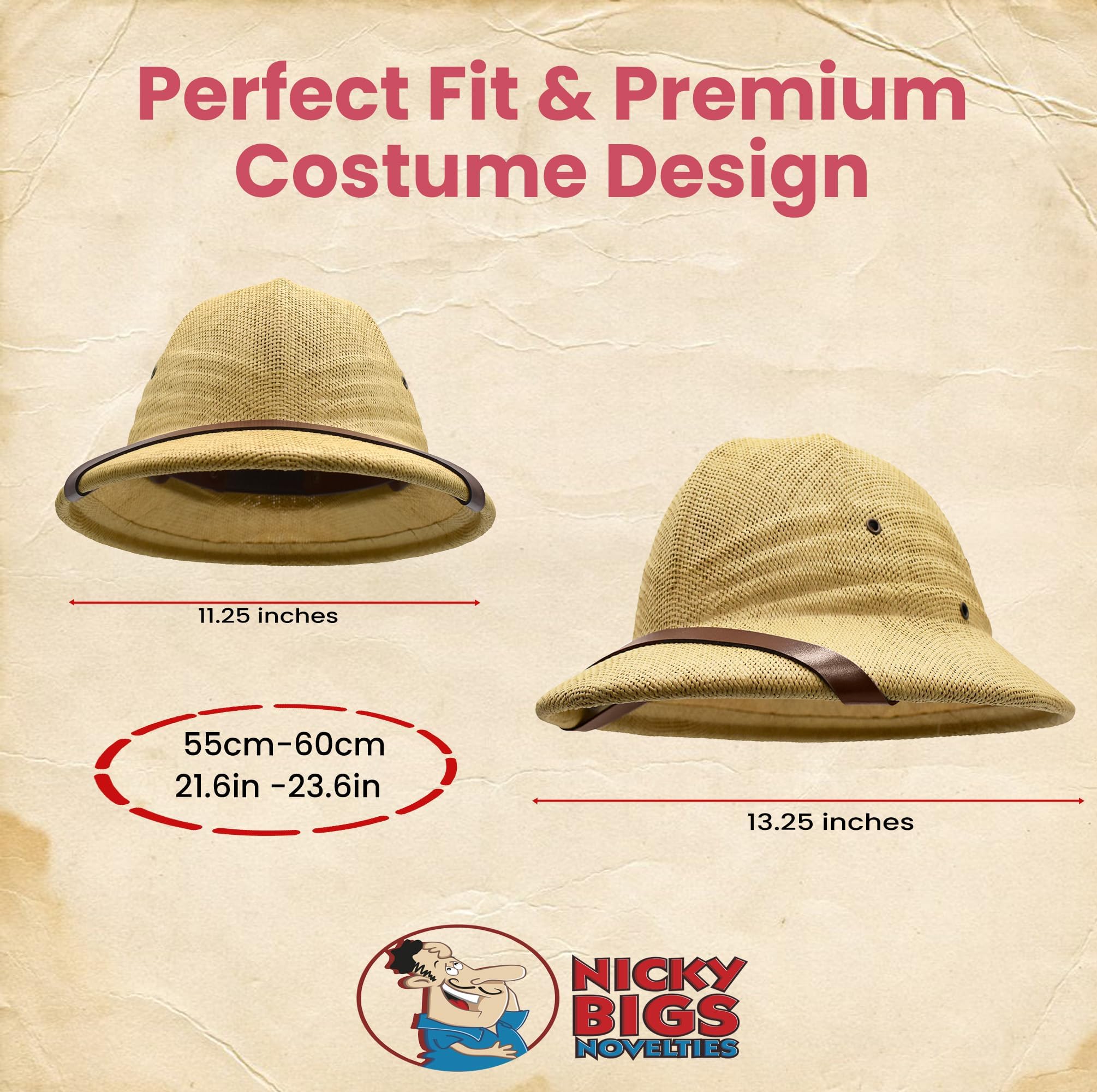 Rear view of the classic Pith Helmet with curved brim