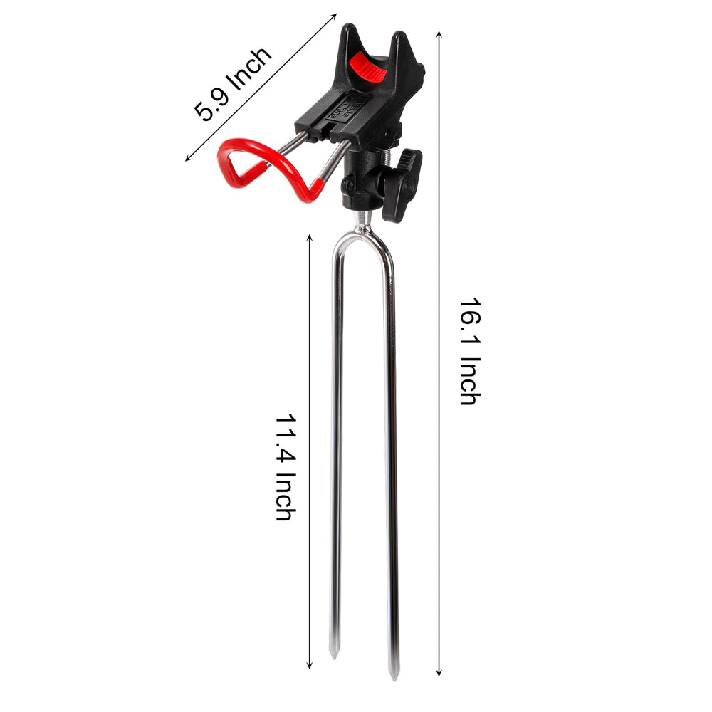 Close-up of 360° rotating head on fishing rod holder