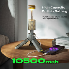 NIEYUX camping light 10500mAh battery powers lantern and USB charging
