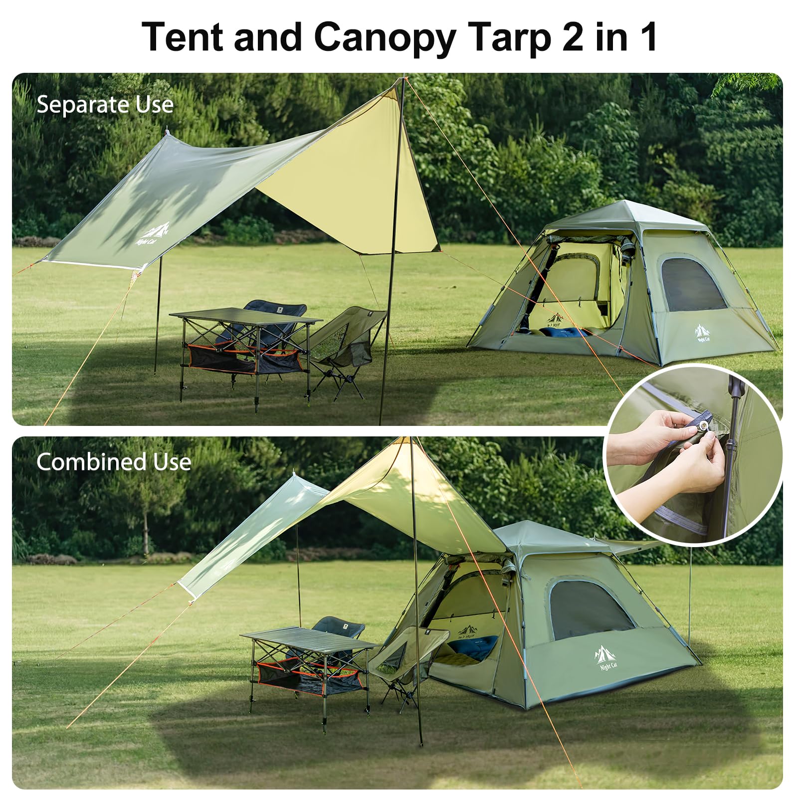 Night Cat side view highlights roomy interior for king-size air mattress