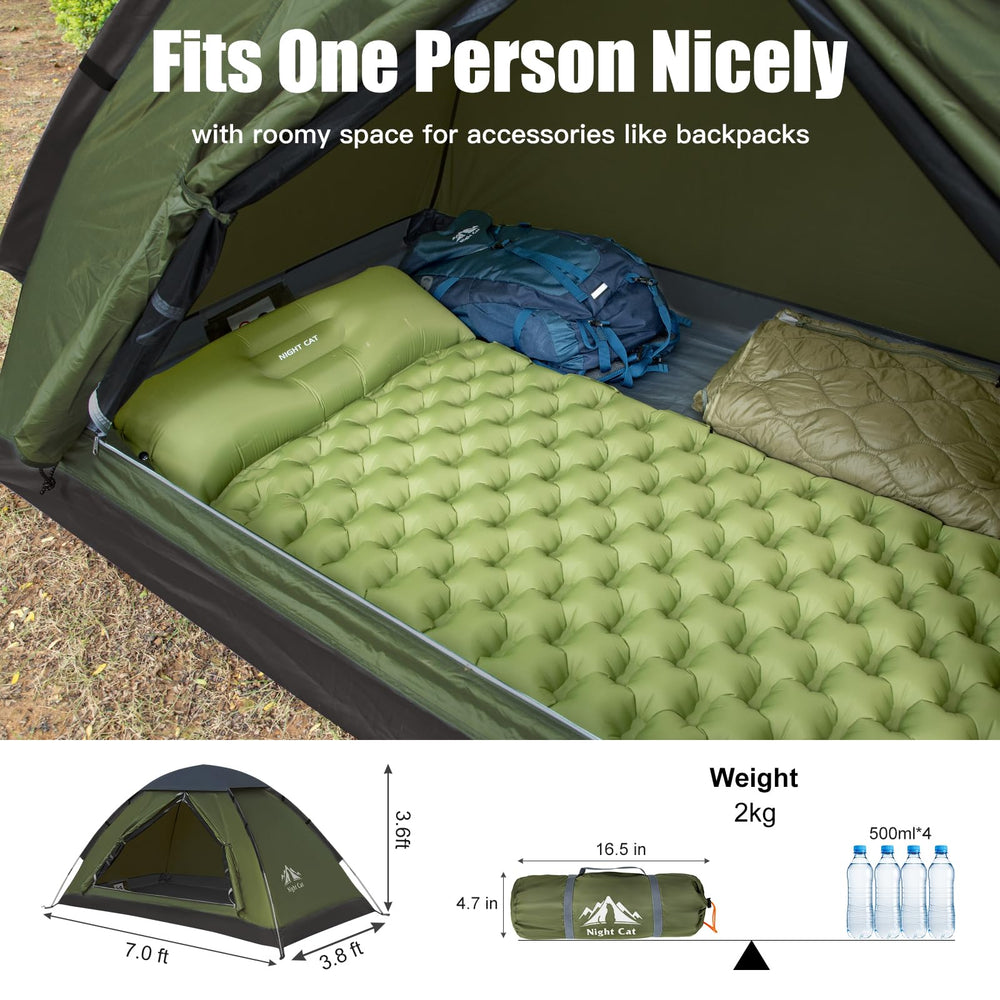 Night Cat backpacking tent is lightweight and compact for easy transport.