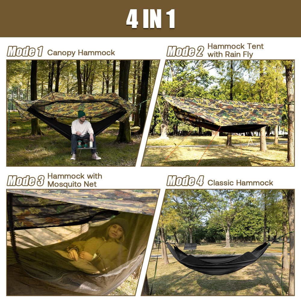 Night Cat hammock tent mosquito net deployed for bug-free sleep.