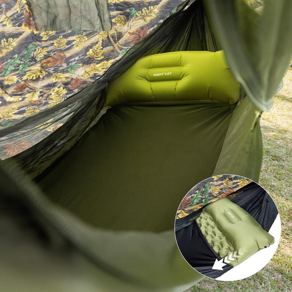 Night Cat hammock tent packed compactly for backpacking adventures.
