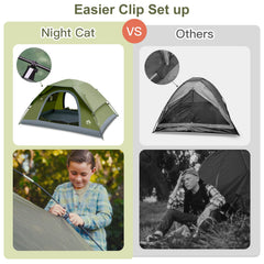 Night Cat camping tent interior spacious for 1-4 campers