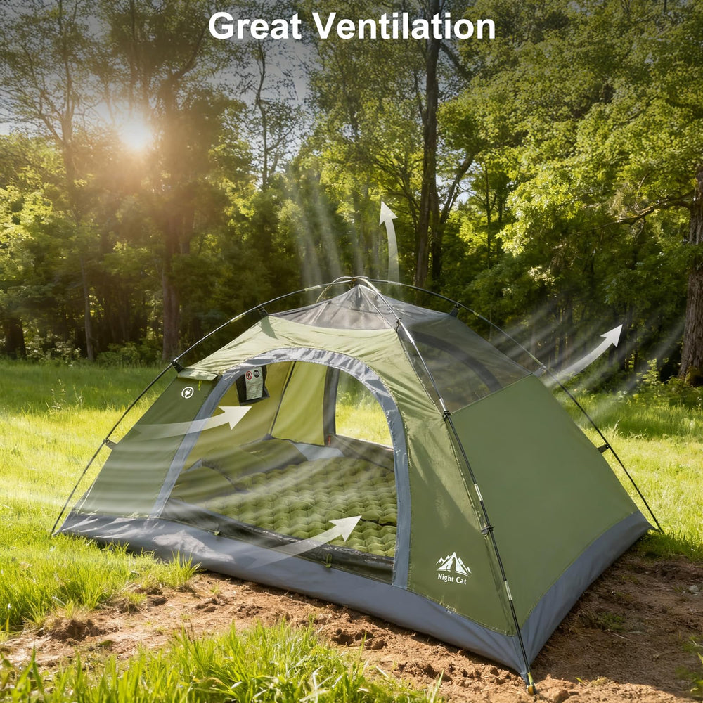 Night Cat camping tent storage pockets and lantern hook for organization