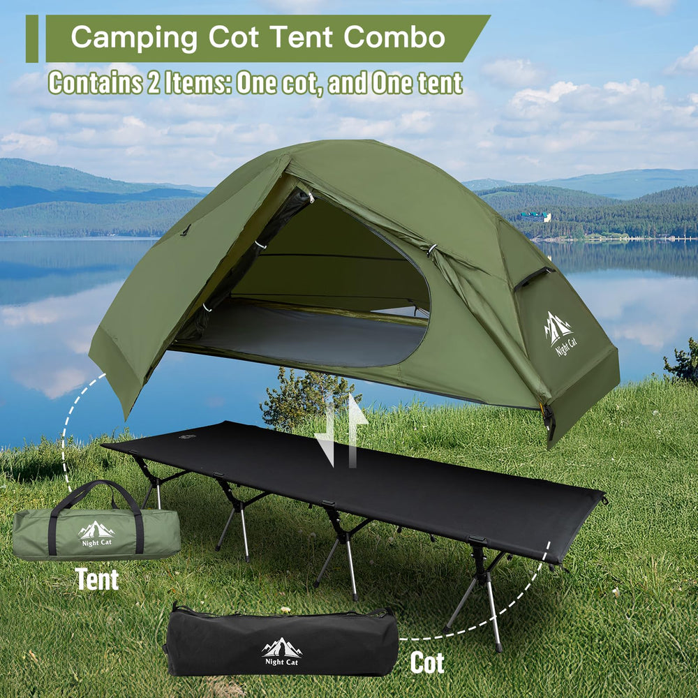 Night Cat cot tent rainproof fabric keeping interior dry during rain