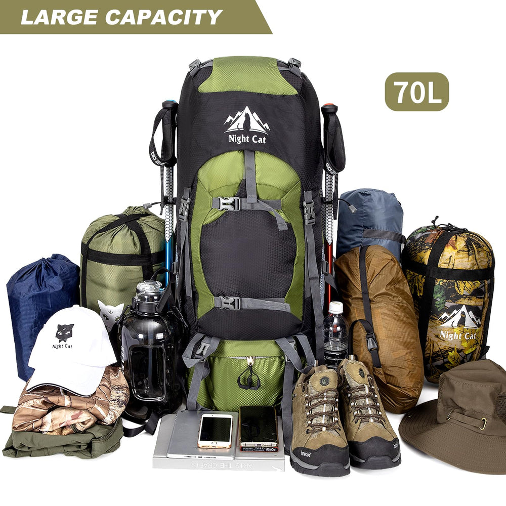 Night Cat backpanel with breathable mesh enhances ventilation on hikes.