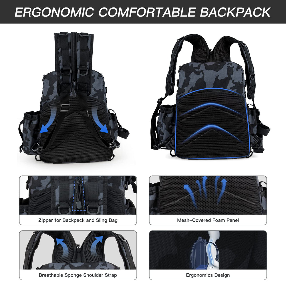 Front pockets with slip and organizing pockets