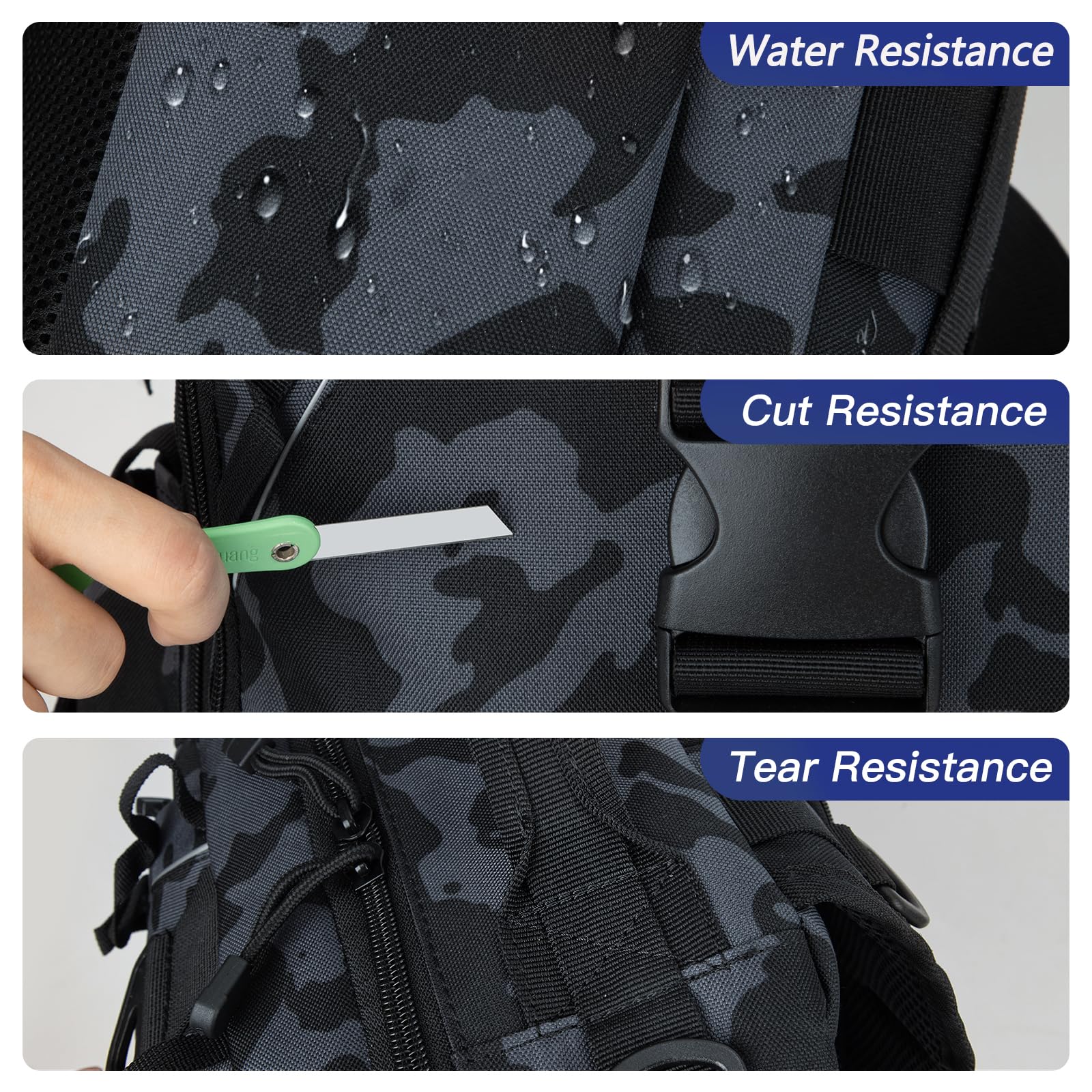 All-around view showing adjustable strap converted to sling bag