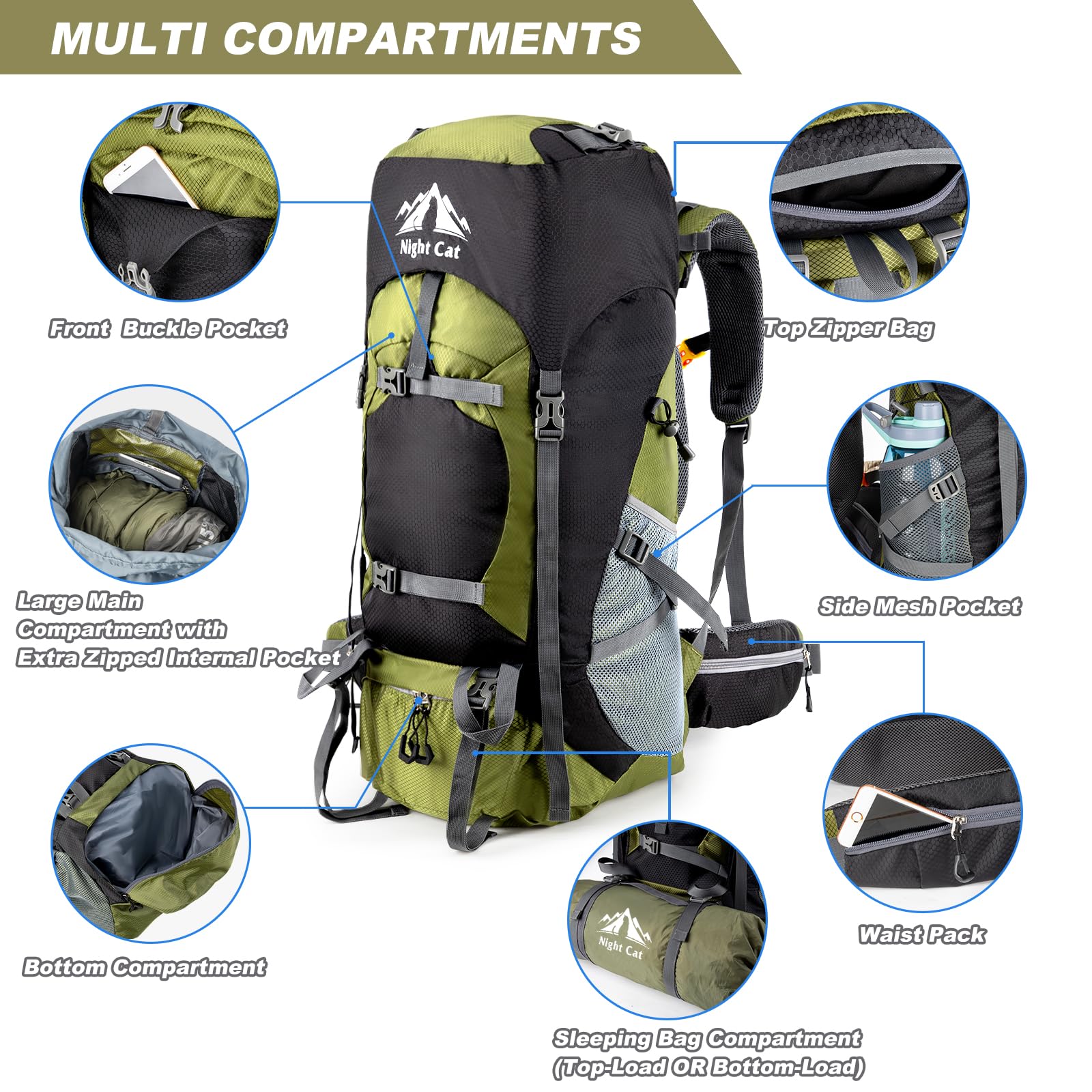 Night Cat multi-compartment design keeps gear accessible and organized.