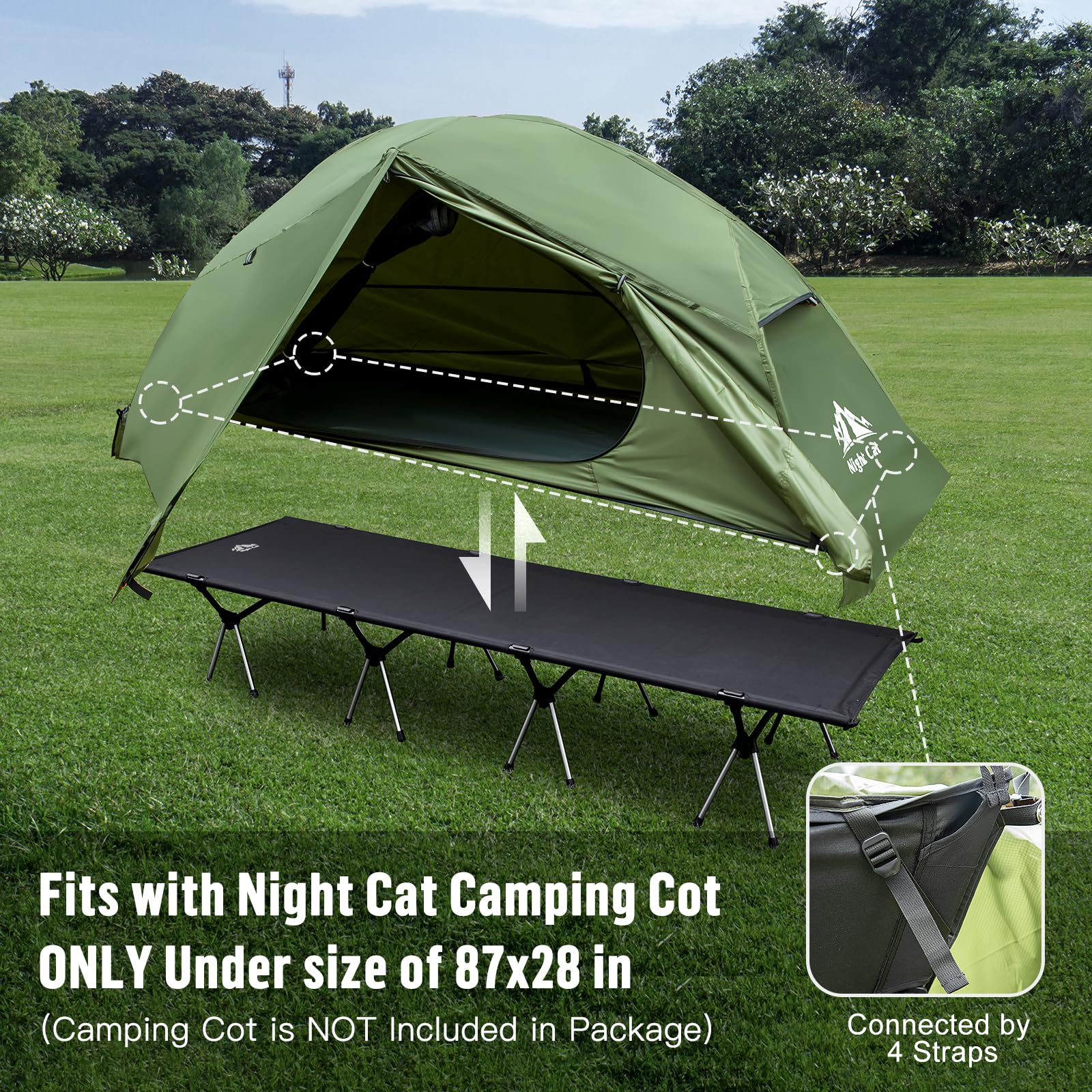 Night Cat one-person tent mesh ventilation demonstrates breathable airflow for comfortable nights outdoors