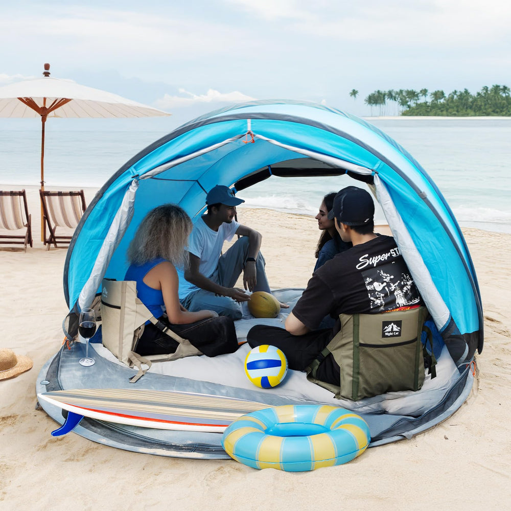 Night Cat pop-up beach tent dimensions 285x200 cm with 115 cm headroom