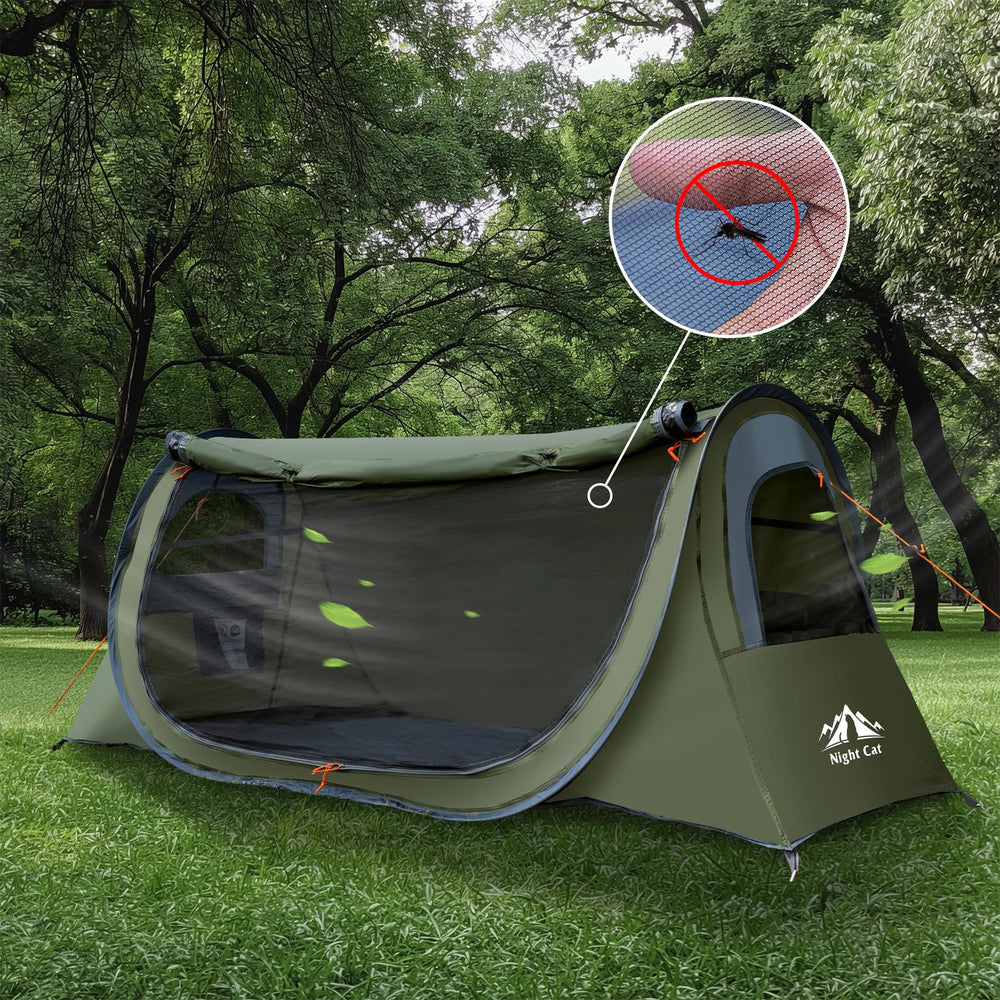 Night Cat roomy interior fits one person with space for gear.