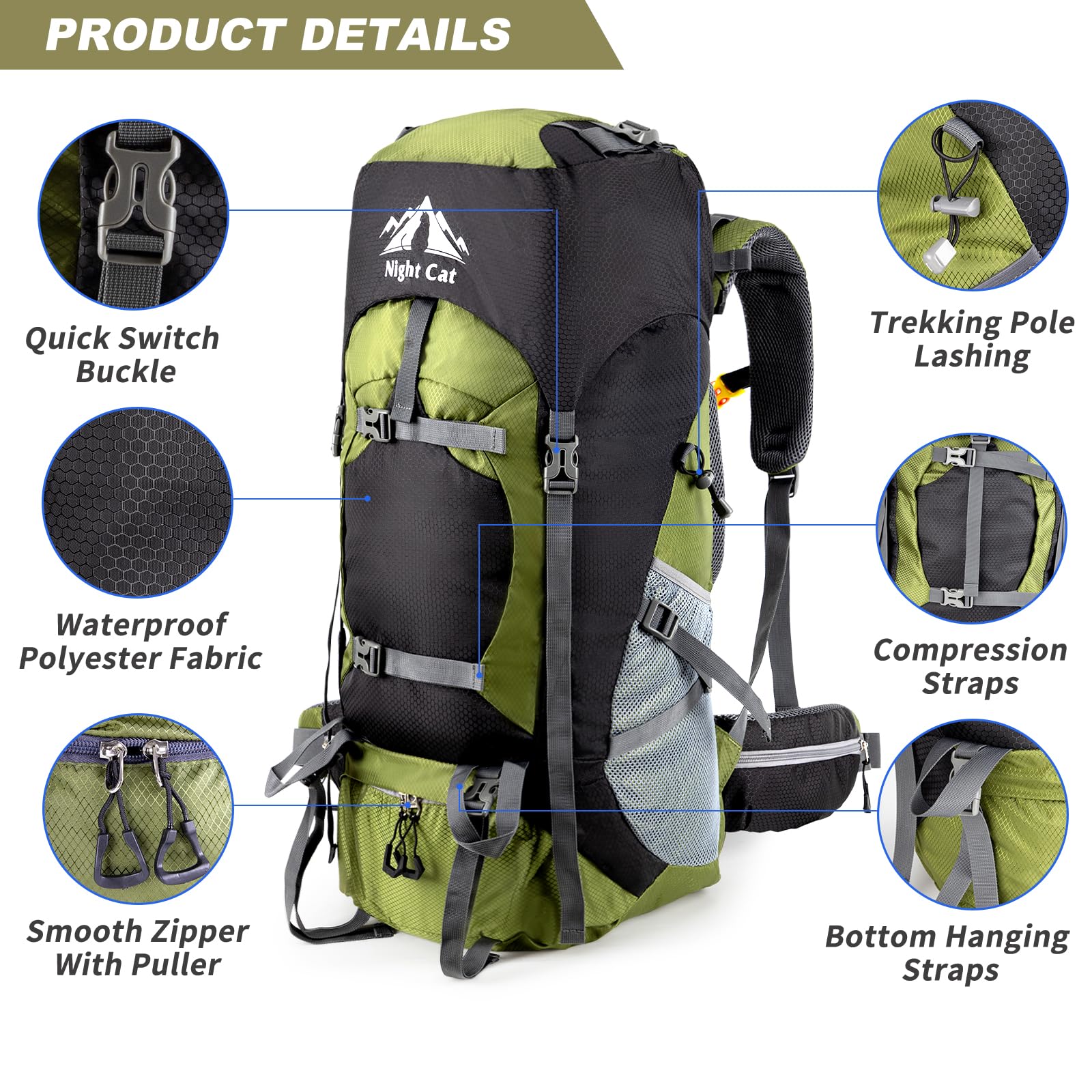 Night Cat tear-resistant fabric and strong stitching for rugged use.